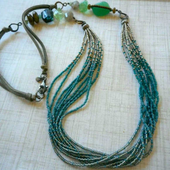 SILPADA Vintage Necklace Sterling Chalcedony Multi Stone Seed Bead Necklace - Picture 2 of 13